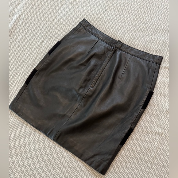 Maje Black leather and suede Pencil Skirt 38 (small) - Picture 10 of 17